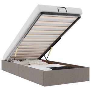 vidaXL Osmaņu gultas rāmis bez matrača pelēkbrūna 90x200 cm audums