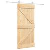 vidaXL Slīdo&scaron;ās durvis 90 x 210 cm Priedes masīvkoks Dabisks un balts