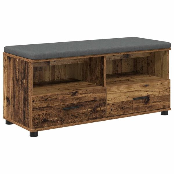 vidaXL Zāles sols ar spilvenu ar atvilktni Vecs koks 100 x 38 x 46 cm