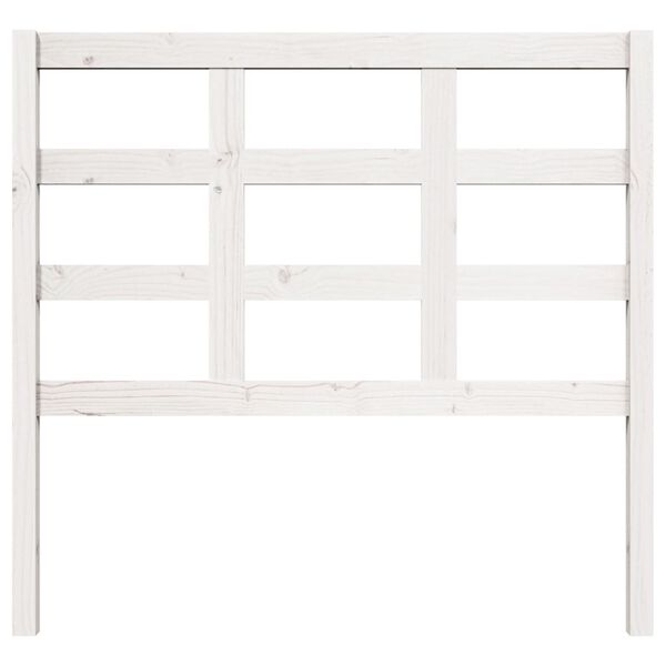 vidaXL gultas galvgalis, balts, 105,5x4x100 cm, priedes masīvkoks