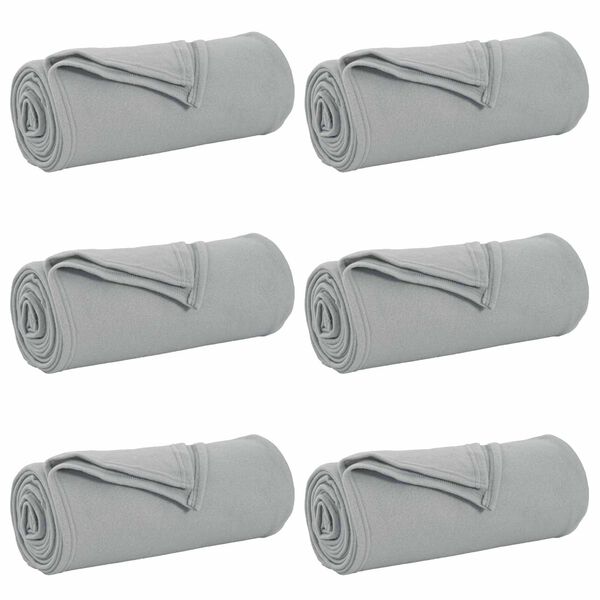 vidaXL Pledu segas 6 pcs Pelēka 270 x 240 cm Flīss