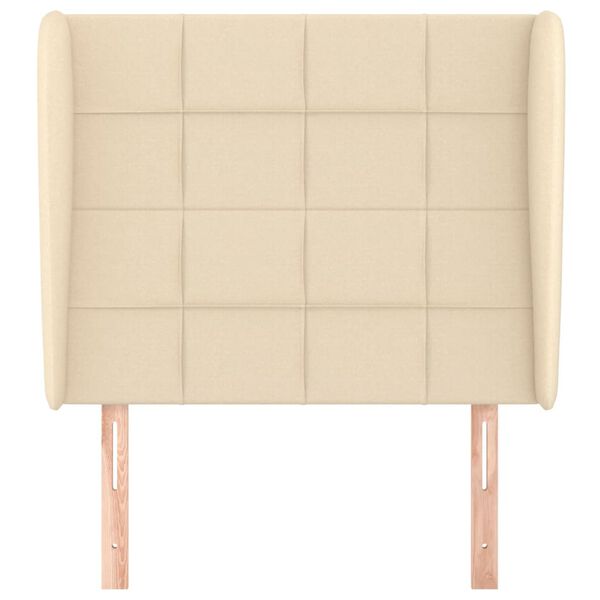 vidaXL galvgalis ar malām, 93x23x118/128 cm, krēmkrāsas audums