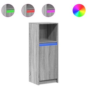 vidaXL kumode ar LED, pelēka ozola, 38x34x100 cm, inženierijas koks