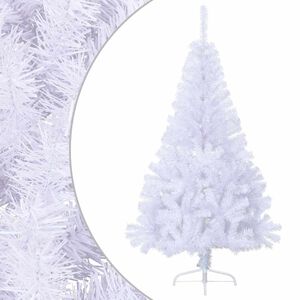 vidaXL mākslīgā Ziemassvētku egle ar statīvu, balta, 120 cm, PVC