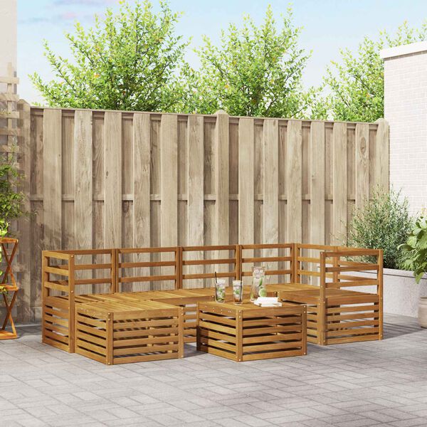 vidaXL Dīvāna komplekti Dabiska Cietā akācijas koks