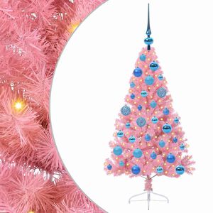 vidaXL Mākslīgais LED Ziemassvētku eglīte su 150 LED Rozā 120 cm PVC