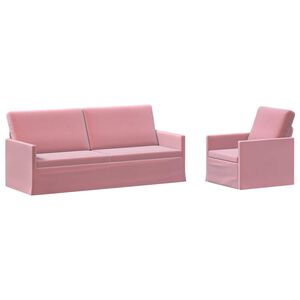 vidaXL Dīvānu komplekts 2 pcs Rozā Samts