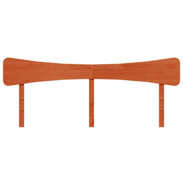 vidaXL galvgalis, vaska brūns, 180 cm, priedes masīvkoks