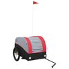 vidaXL velosipēda piekabe, 45 kg, melna un sarkana, dzelzs