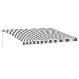 vidaXL manuāli izvelkama nojume, pelēka un balta, 450x350 cm