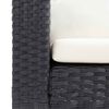 vidaXL dārza dīvāns ar matračiem, vienvietīgs, melns PE pinums