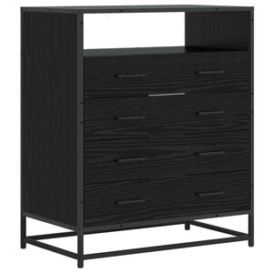 vidaXL Atvilktņu skapis 4-Atvilktne Melns ozols 70 x 41 x 83,5 cm