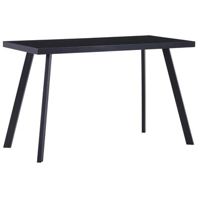 vidaXL virtuves galds, melns, 120x60x75 cm, rūdīts stikls