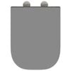vidaXL Ātrās atbrīvošanas tualetes sēdeklis Pelēka 44.5 x 35 x 3.6 cm