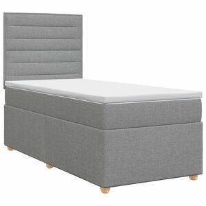 vidaXL Kontinentālā gulta ar matraci Gai&scaron;i pelēka 80 x 200 cm Audums