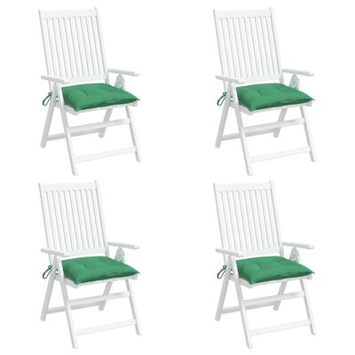 vidaXL dārza krēslu spilveni, 4 gab., zaļi, 50x50x7 cm, audums