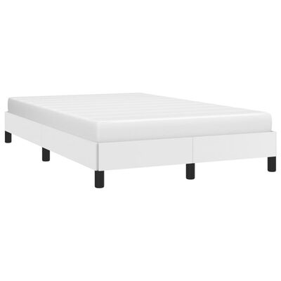 vidaXL gultas rāmis, balts, 120x190 cm, mākslīgā āda