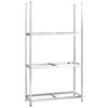 vidaXL 3-līmeņu riepu plaukts, sudrabains, 110x40x200 cm, tērauds