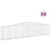 vidaXL arkveida gabiona grozi, 8 gb., 400x30x80/100cm, cinkota dzelzs