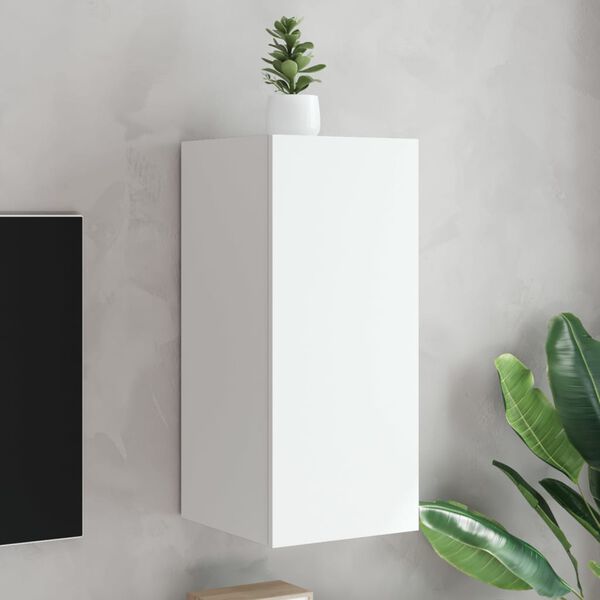 vidaXL TV galdiņ&scaron; ar LED lampiņām, balti, 30,5x35x70 cm