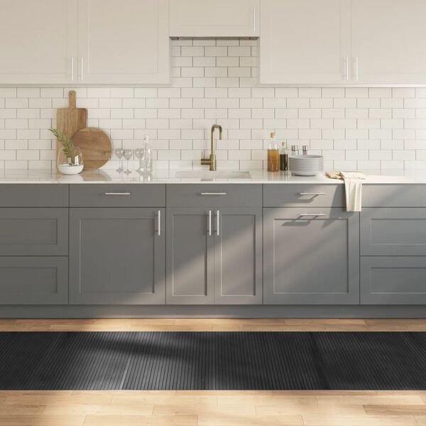 vidaXL paklājs, taisnstūra forma, pelēks, 80x500 cm, bambuss