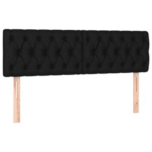 vidaXL gultas galvgaļi, melns, 160x7x78/88 cm, audums
