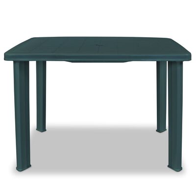 vidaXL dārza galds, 101x68x72 cm, zaļa plastmasa