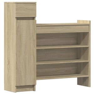vidaXL apavu plaukts, koka krāsa, 100,5x28x100 cm, inženierijas koks