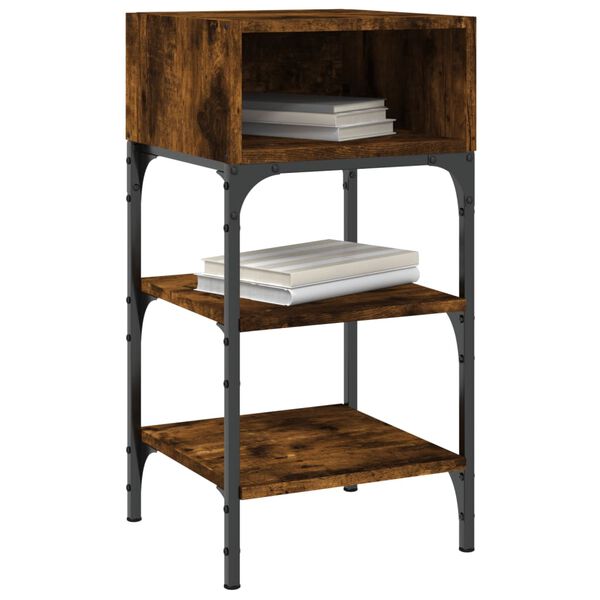 vidaXL naktsgaldiņ&scaron;, tum&scaron;a ozolkoka, 35x34,5x70 cm,inženierijas koks