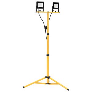 vidaXL LED prožektors ar statīvu, 2x50 W, silti balta gaisma