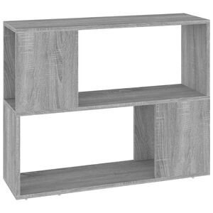 vidaXL grāmatu plaukts, pelēka ozolkoka krāsa, 80x24x63 cm
