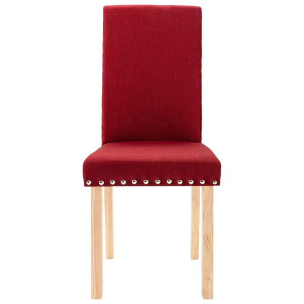 vidaXL virtuves krēsli, 2 gab., vīnsarkans audums