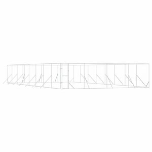 vidaXL suņu voljērs, 8x16x2 m, cinkots tērauds, sudraba krāsā
