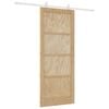 vidaXL Slīdo&scaron;ās durvis Dabisks un balts 86 x 211 cm Priedes masīvkoks