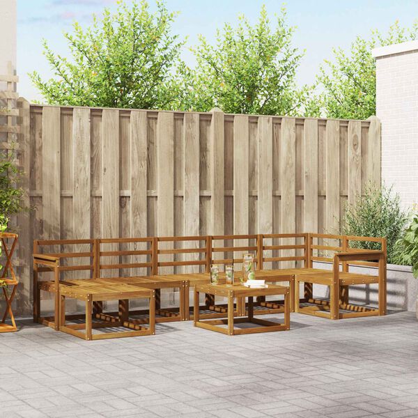 vidaXL Āra dīvānu komplekts 8 pcs Dabiska Cietā akācijas koks