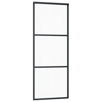 vidaXL bīdāmās durvis ar stiprinājumiem, stikls, alumīnijs, 76x205 cm