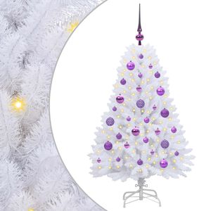vidaXL Mākslīgā Saliekamā Ziemassvētku Egle Balts 120 cm
