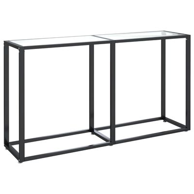 vidaXL konsoles galdiņš, 140x35x75,5 cm, caurspīdīgs rūdīts stikls