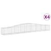vidaXL arkveida gabiona grozi, 4 gb., 400x50x40/60 cm, cinkota dzelzs