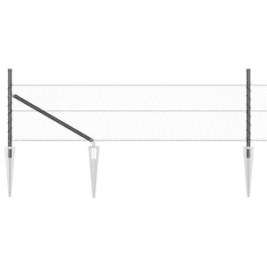 vidaXL Se&scaron;stūra žogs ar stabu 100 x 0,8 m PVC pārklāts tērauds Pelēka