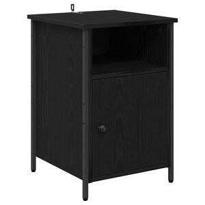vidaXL Nakts skapītis Melns ozolkoks 40 x 42 x 60 cm Inženierijas koks