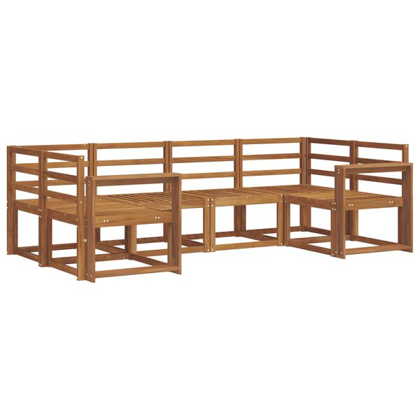 vidaXL Āra dīvānu komplekts 6 pcs Dabiska Cietā akācijas koks