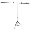 vidaXL fonu statīvs, T-forma, melns, 201x60x(70-200) cm