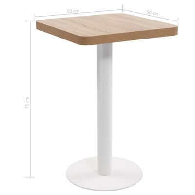 vidaXL bistro galds, gaiši brūns, 50x50 cm, MDF