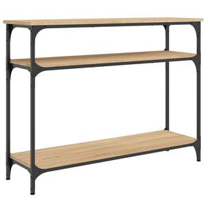 vidaXL konsoles galdiņ&scaron;, koka krāsa, 100x29x75 cm, inženierijas koks