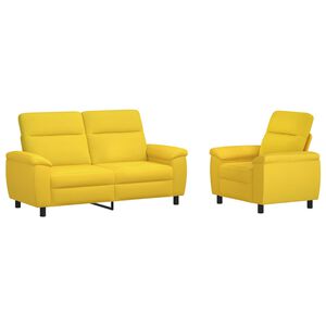 vidaXL Dīvānu komplekts 2 pcs Gai&scaron;i dzeltena Audums