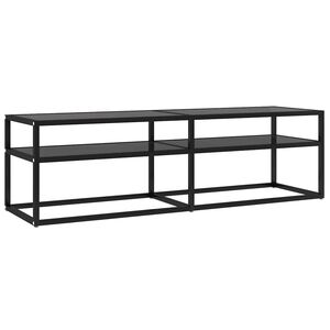 vidaXL TV plaukts, melns, 140x40x40,5 cm, rūdīts stikls