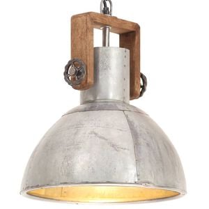 vidaXL griestu lampa, industriāls dizains, sudrabaina, 25 W, 30cm, E27