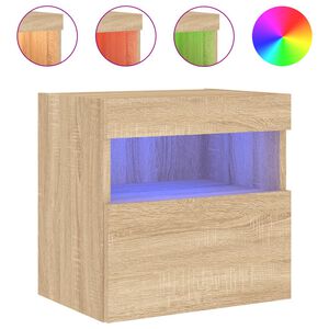 vidaXL TV plaukti ar LED lampiņām, 40x30x40 cm, koka krāsā