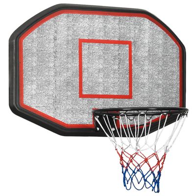 vidaXL basketbola vairogs, melns, 109x71x3 cm, polietilēns